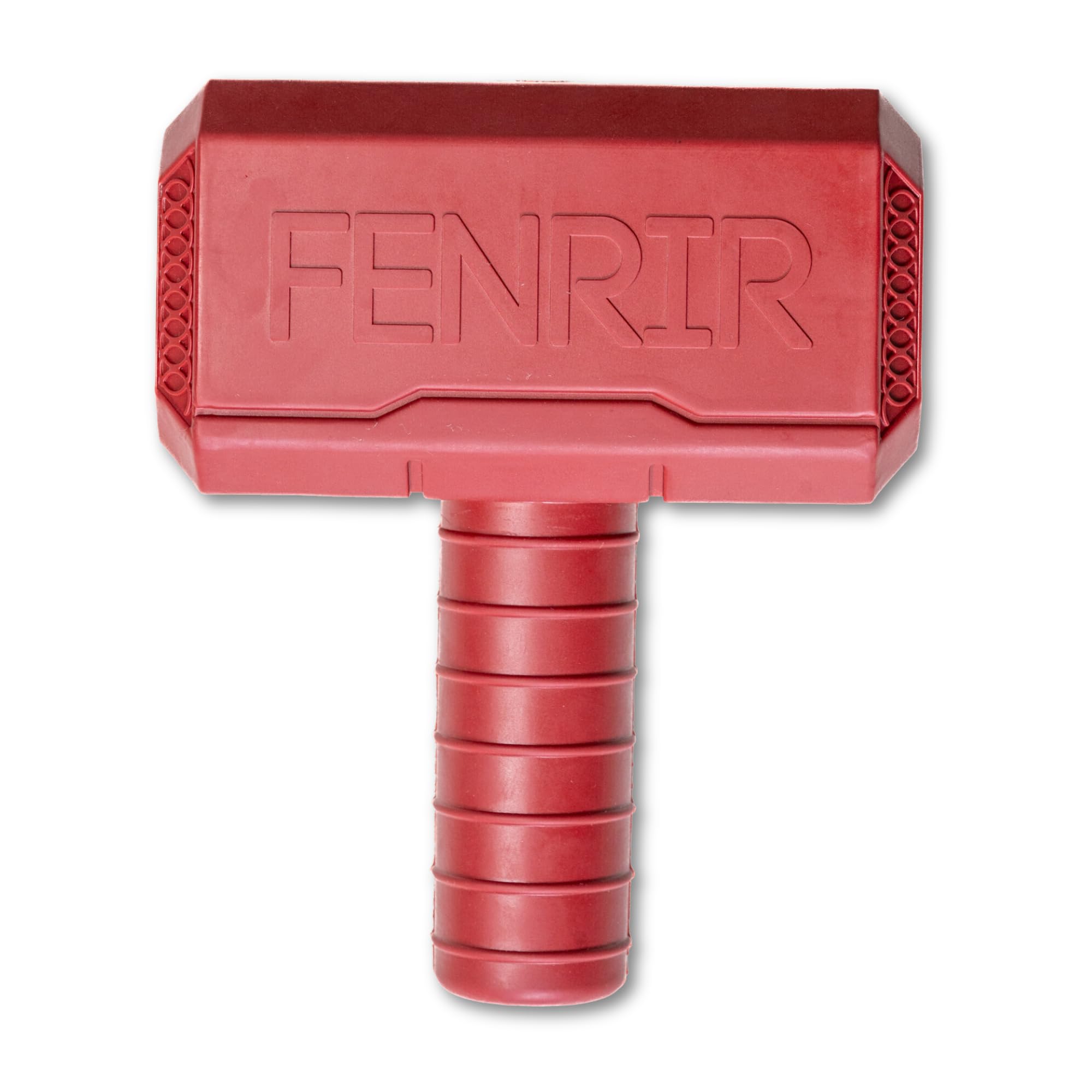 Fenrir Hammer Chew Toy for Large Dogs - Durable Red Rubber Chew Toy for Aggressive Chewers - Perfect for Teething Puppies & Stress Relief