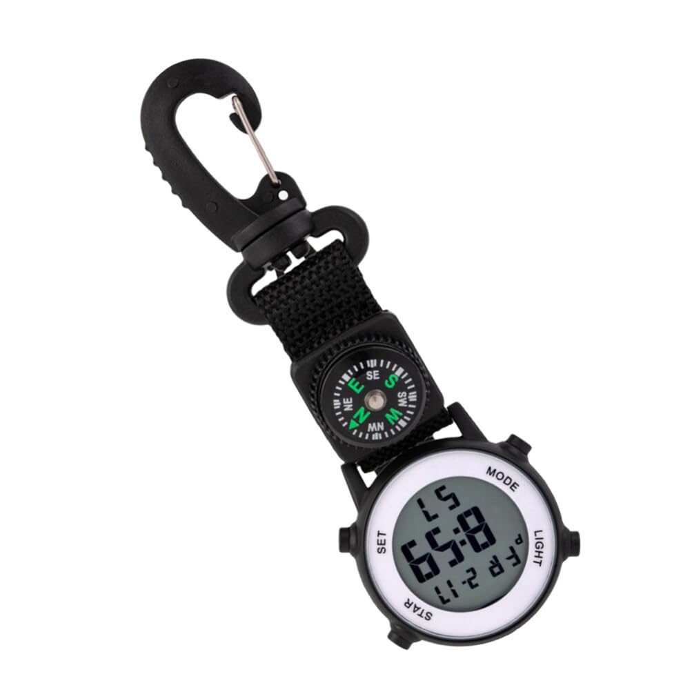 Gatuida Digital Carabiner Watch - Clip On Keychain Watch with LED Display, Multipurpose Outdoor Hanging Watch for Hiking, Camping, Backpacking & Travel Accessories