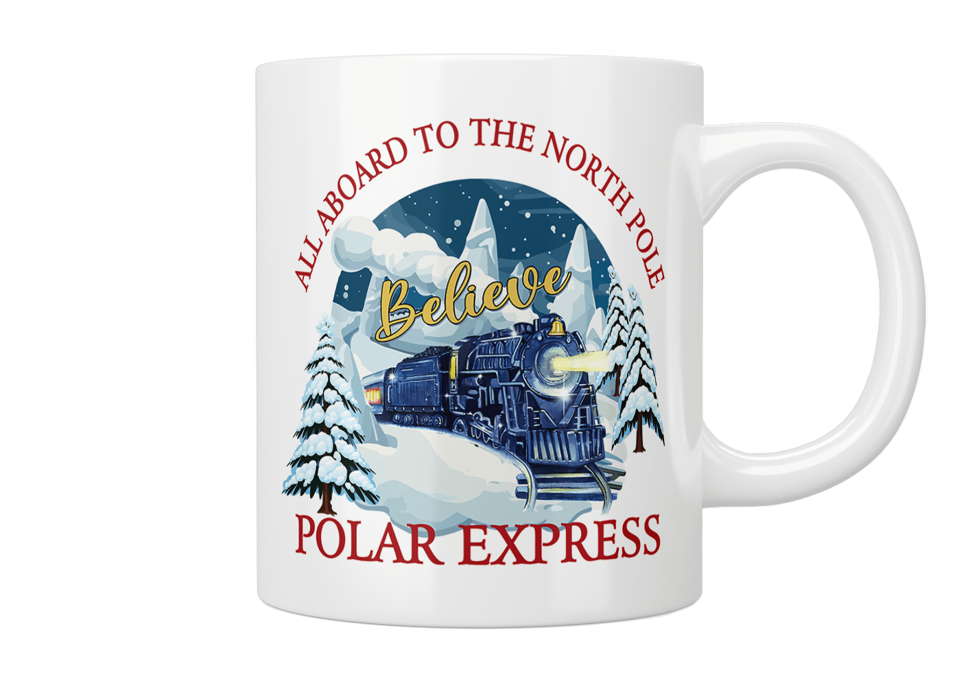 Polar Express Train Mug - Christmas Themed Coffee Cup with 