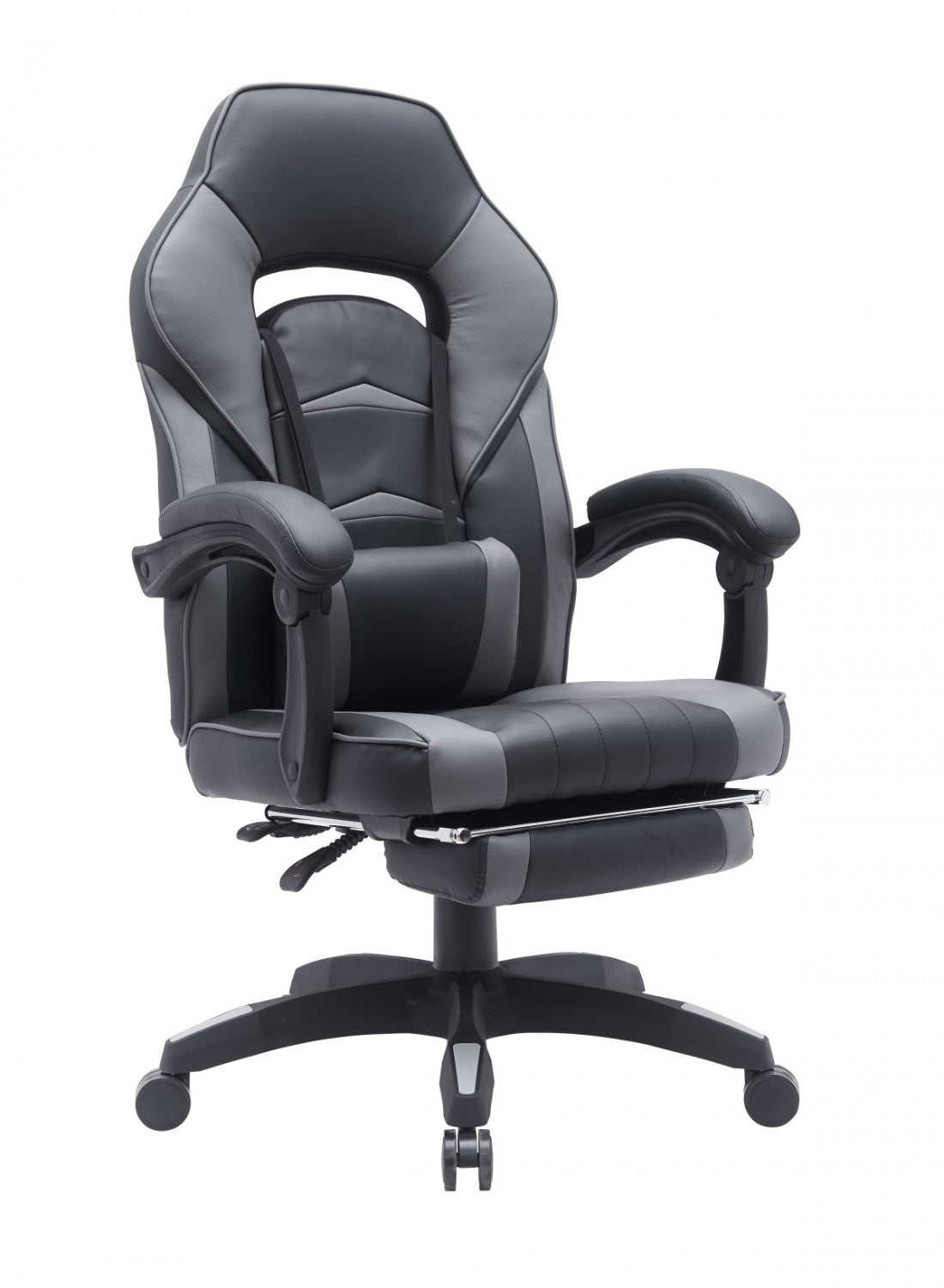 Bentley Gaming Chair - Ergonomic Racing Style Computer Chair with Adjustable Height & Lumbar Support - Black/Grey - Perfect for PC Gaming, Office Work & Home Use