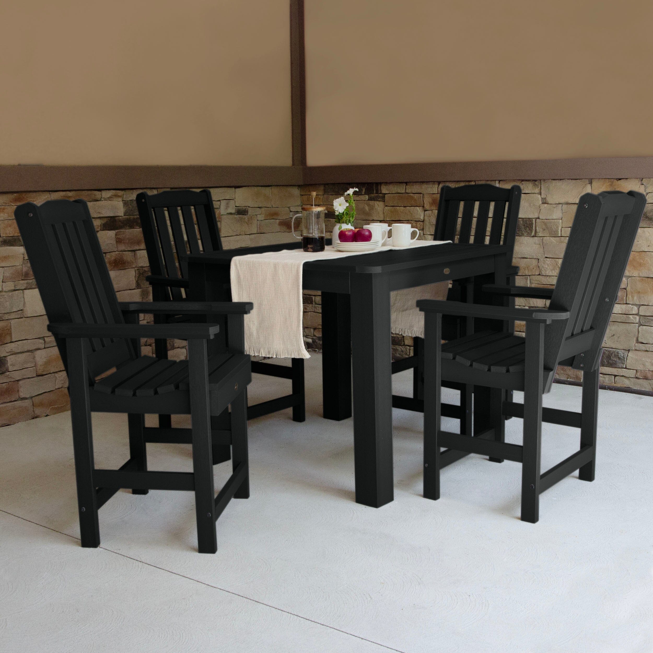 Lehigh 5-Piece Square Dining Set 42x42 Inches Counter Height - Perfect for Small Spaces, Kitchens & Breakfast Nooks