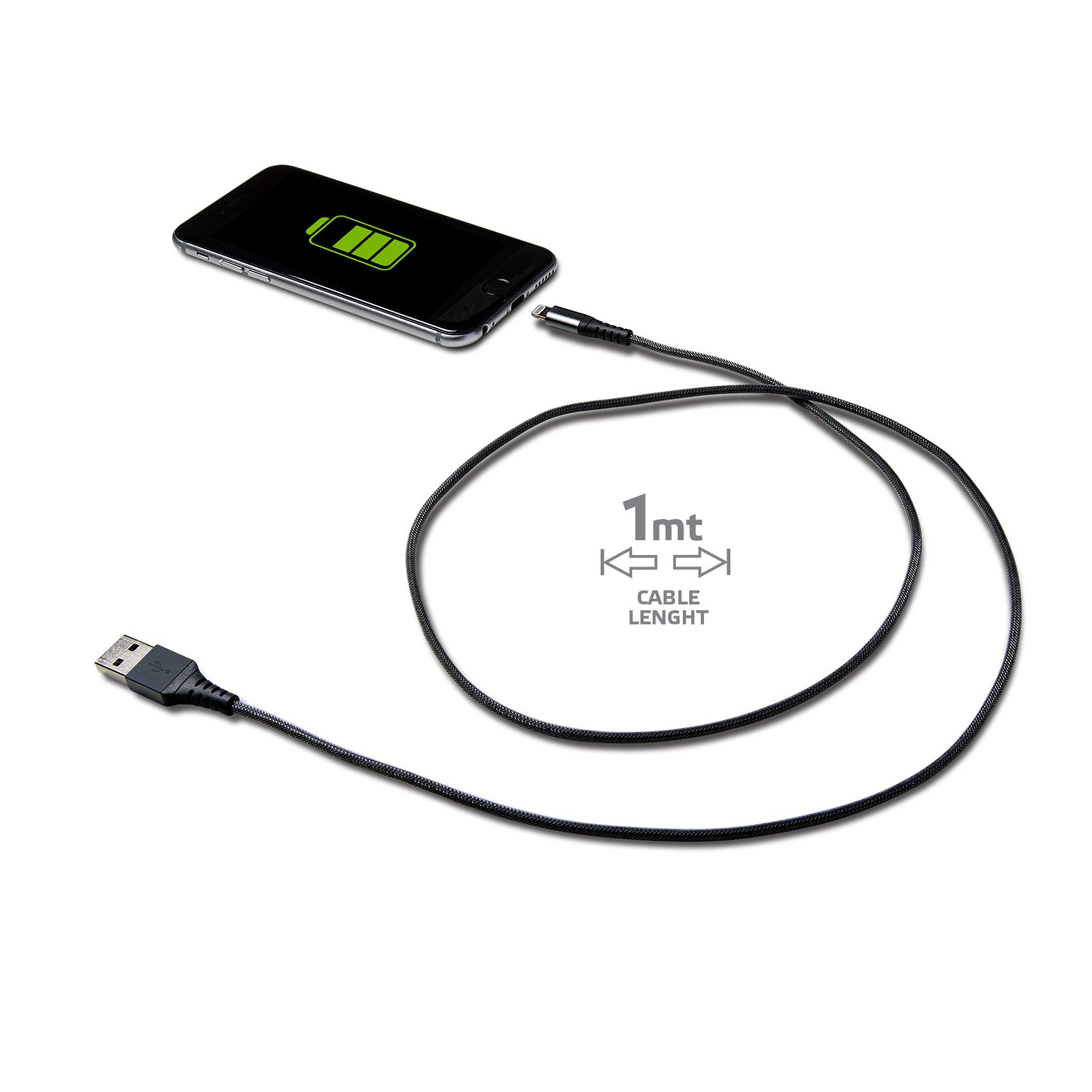 Premium Nylon Braided USB to Lightning Cable - Durable & Fast Charging for iPhone, iPad - Perfect for Home, Office & Travel
