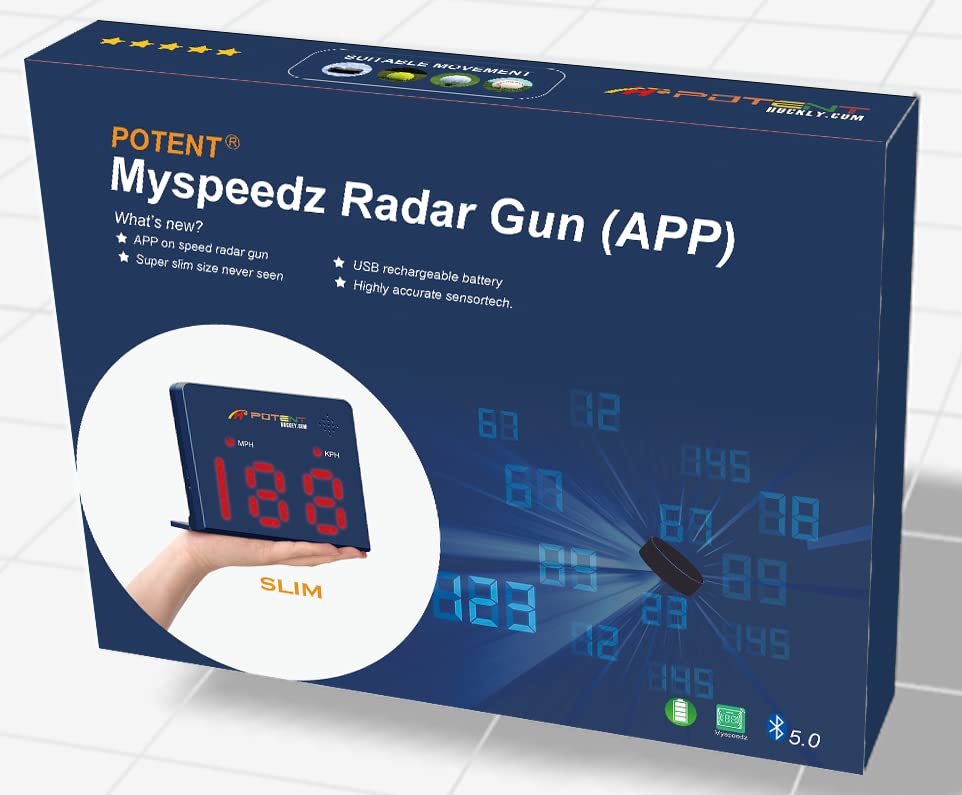 Speed Radar Gun 2.0 with App Support (Android & iOS) - Instant Baseball & Hockey Pitch/Shot Speed Measurement - Training Tool for Athletes & Coaches - Perfect for Baseball Practice, Hockey Training & Sports Performance Analysis
