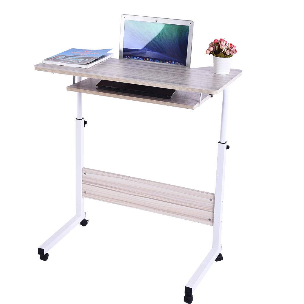 Modern Compact Folding Computer Desk for Small Spaces - Adjustable Height Home Office Desk, Gaming Workstation, Writing Table, Laptop Desk - Perfect for Apartments, Dorms & Cozy Home Offices