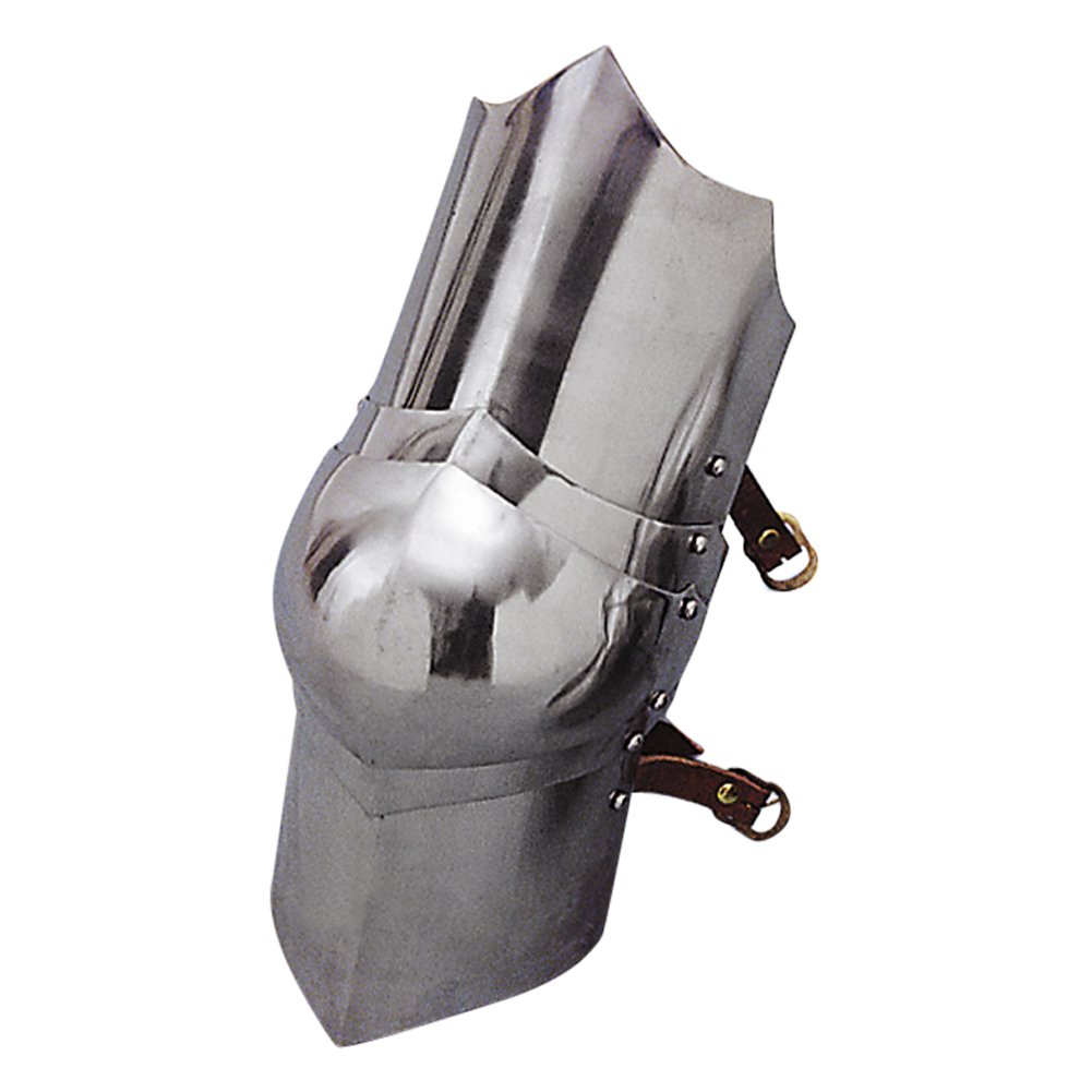 15th Century Foot Soldier Poleyn - Medieval Knee Armor - Metallic Finish - One Size Fits All - Perfect for LARP, Cosplay & Historical Reenactments