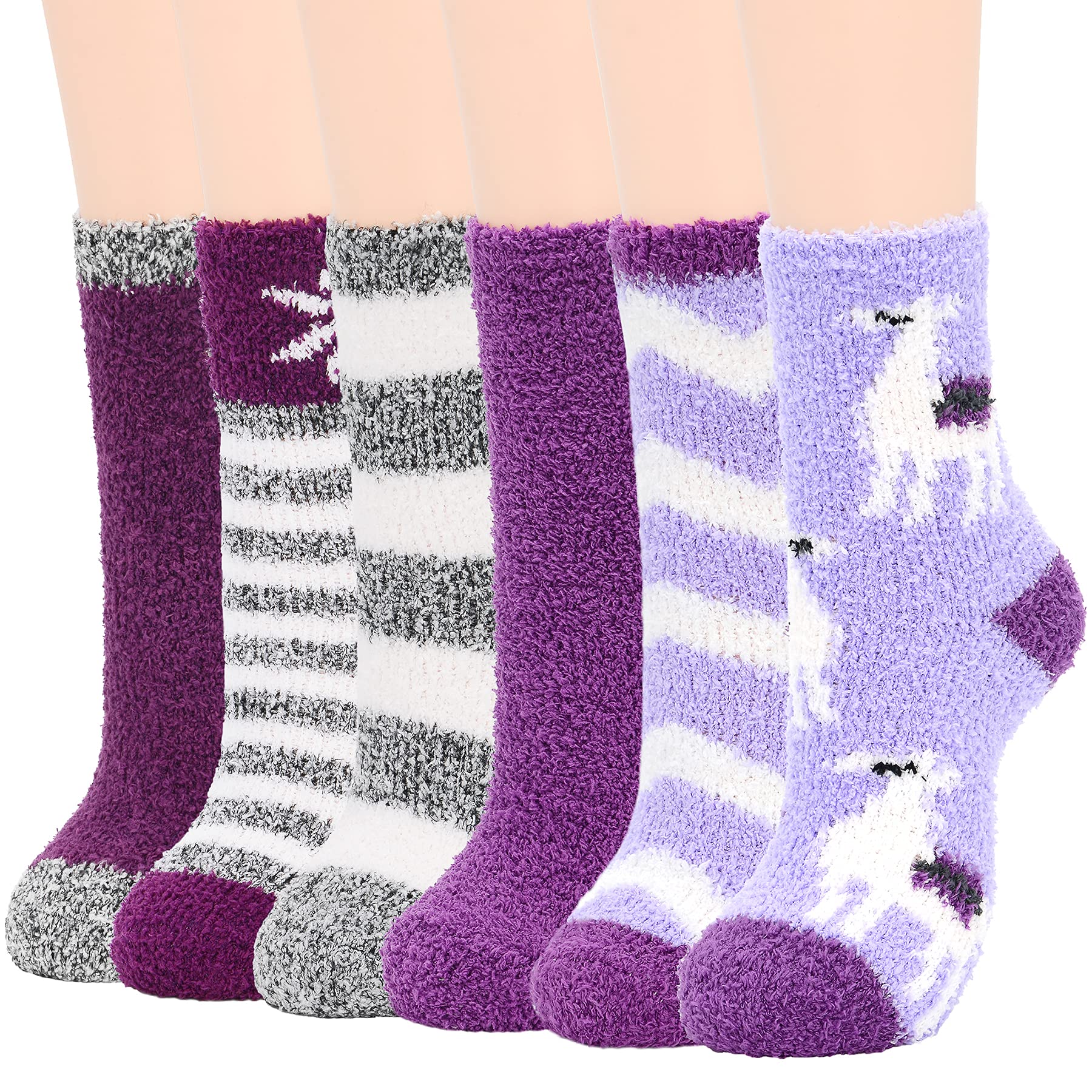 Zando Women's Fuzzy Socks - Warm Winter Fleece Slipper Socks, Cozy Fluffy Crew Socks for Indoor & Outdoor Use - Perfect for Lounging, Yoga, and Cold Weather Comfort