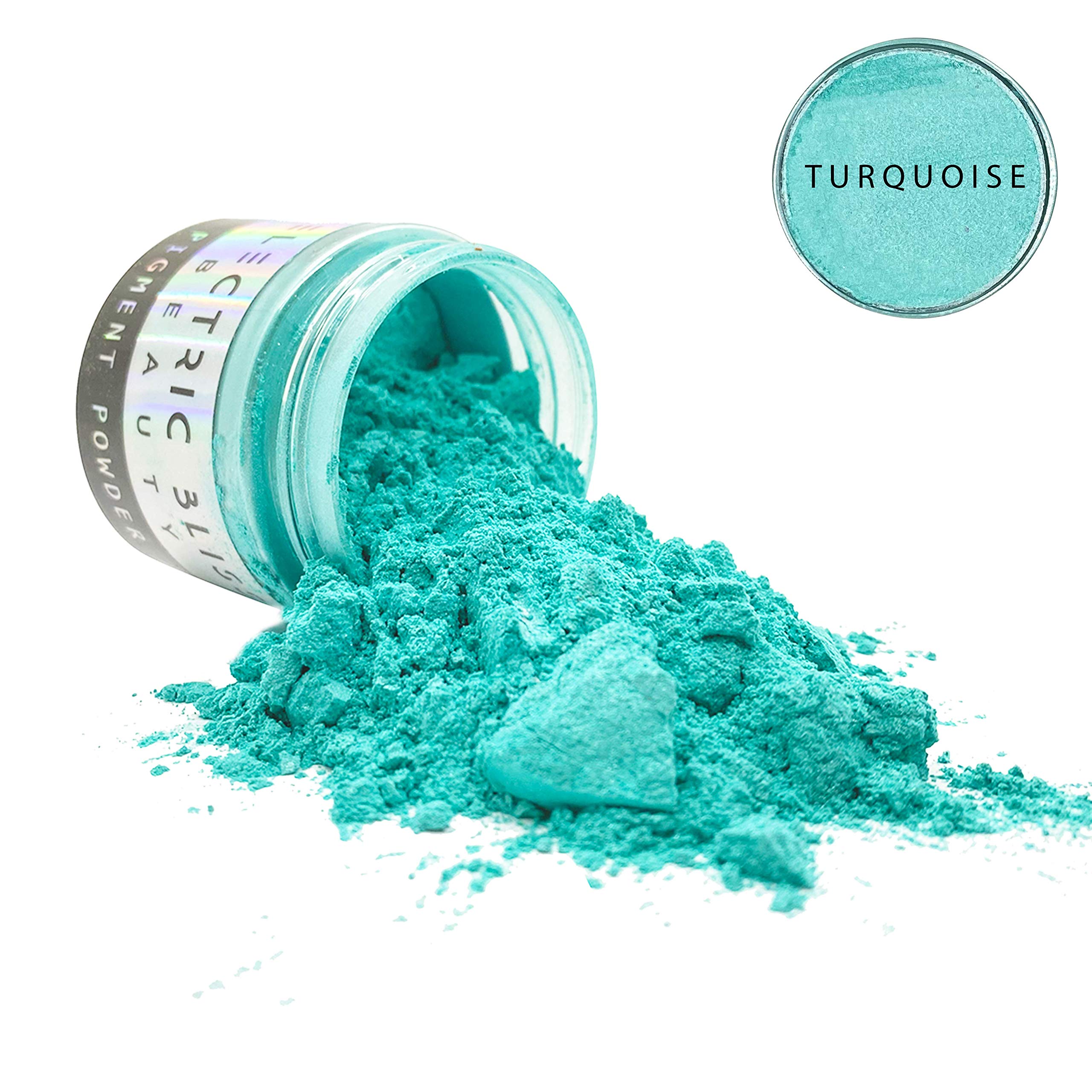 1 oz Mica Powder - 25 Cosmetic Grade Colors for DIY Crafts & Beauty (Turquoise)