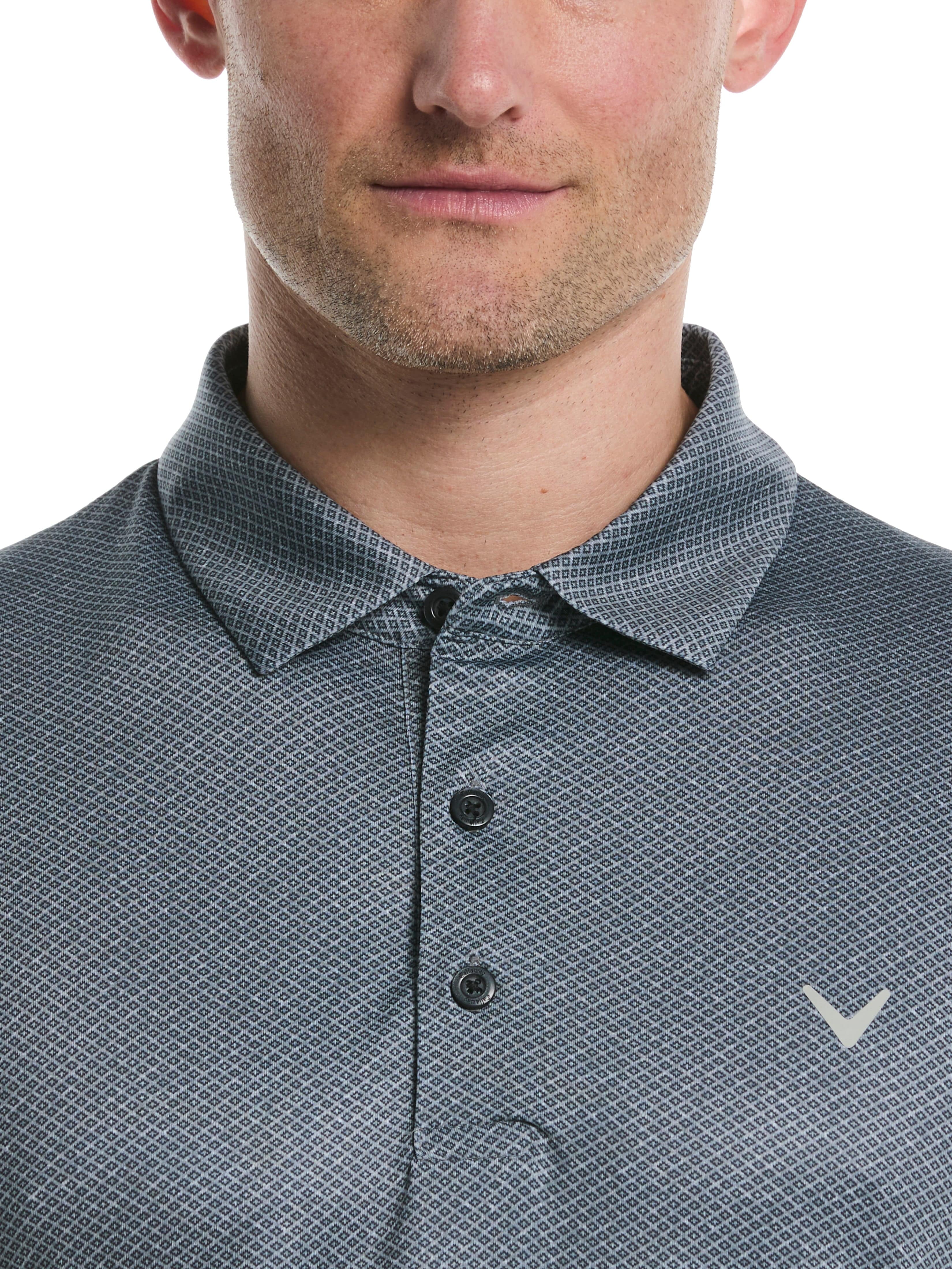 Men's Heather Geo Print Golf Polo Shirt - Breathable & Stylish for Golf, Casual Wear & Outdoor Activities
