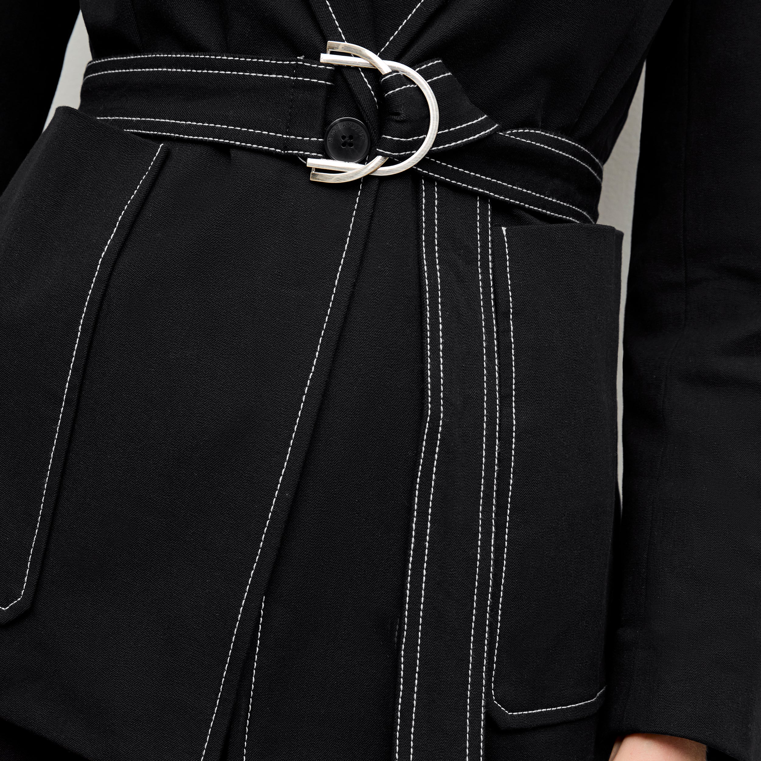 Grenville Jacket - Eco-Friendly Contrast Stitch Denim Alternative in Black | Stylish Outerwear for Casual & Outdoor Activities