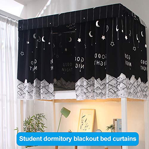 Printed Bed Canopy Curtain for College Dorm - 1Pc Single Bed Shade with Rope & Clasp - Fits 4/4.5 Inch Bunk Beds (1.35M) - Perfect for Privacy & Decoration in Dorm Rooms & Small Spaces