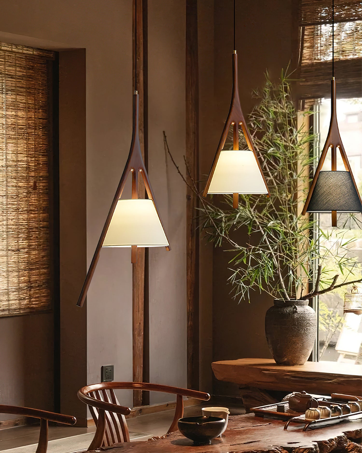 Waldo Wood Pendant Lamp - Handcrafted Natural Wood Hanging Light Fixture for Dining Room, Kitchen Island & Bedroom Decor