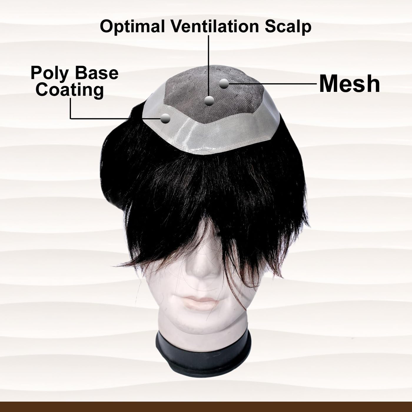 Majik MONOFILAMENT Natural Human Hair Patch Wig for Men - 9x6 Brown with Hair Patch Care Kit (Cleaner & Conditioner) - Works with Glue, Clips or Tape - Perfect for Thinning Hair & Bald Spot Coverage - Daily Wear & Special Occasions