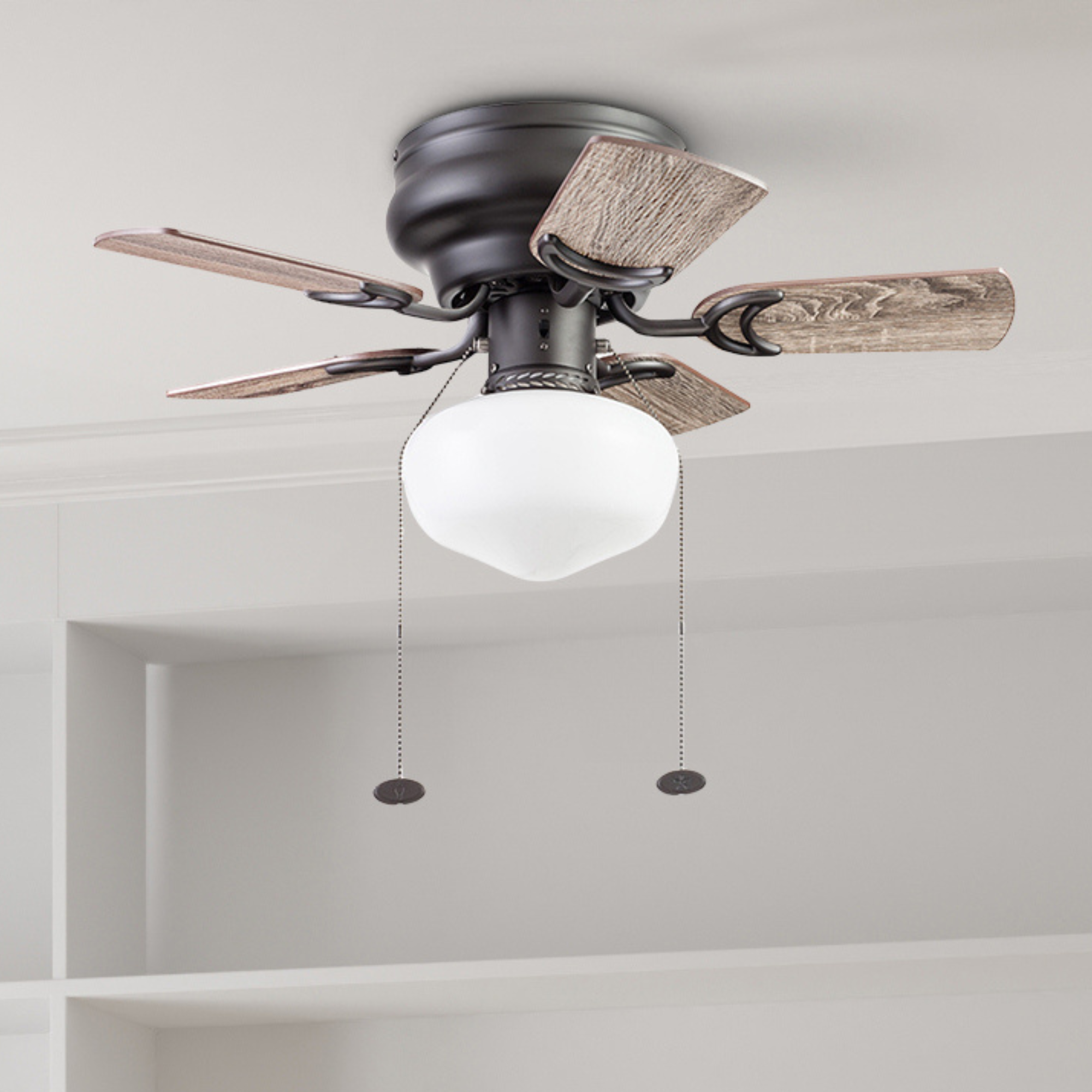 28 Inch Bronze Ceiling Fan with Pull Chain - Hero Series - Perfect for Living Room, Bedroom, and Outdoor Spaces