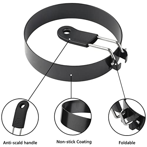 4-Piece Stainless Steel Nonstick Egg Rings Set - 6