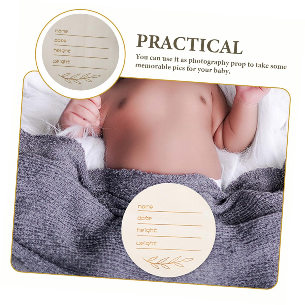 Wooden Baby Name Sign - Round Nursery Decor for Birth Announcement & Gifts
