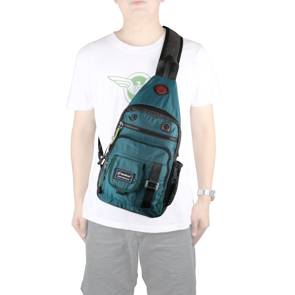 Stylish Crossbody Sling Backpack for Men & Women - Lightweight Water-Resistant Blue Shoulder Bag - Perfect for Travel, Hiking & Daily Commute