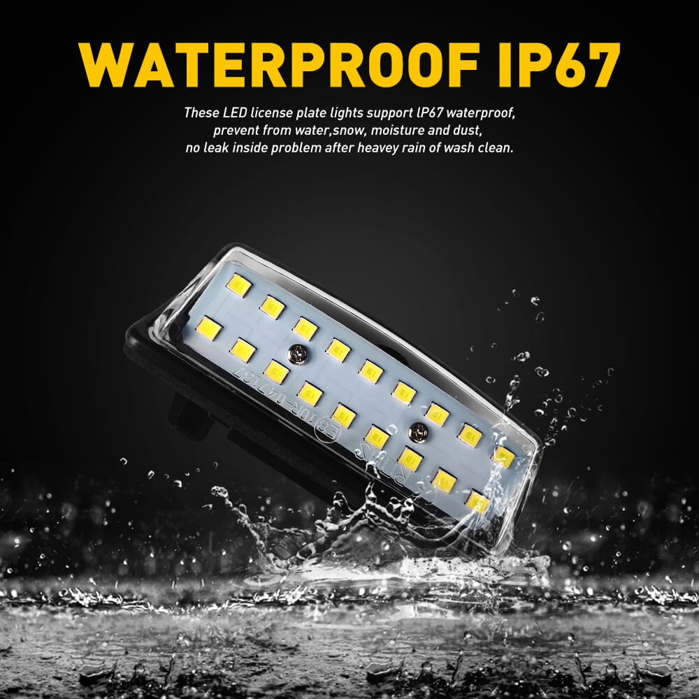 LED License Plate Lights Tag Light Lamp Assembly for Nissan Altima Maxima Murano Rogue Sentra Versa Note Pathfinder Quest, Infiniti JX35 QX56 QX60 QX80 - Bright White Illumination for Enhanced Night Visibility & Safety