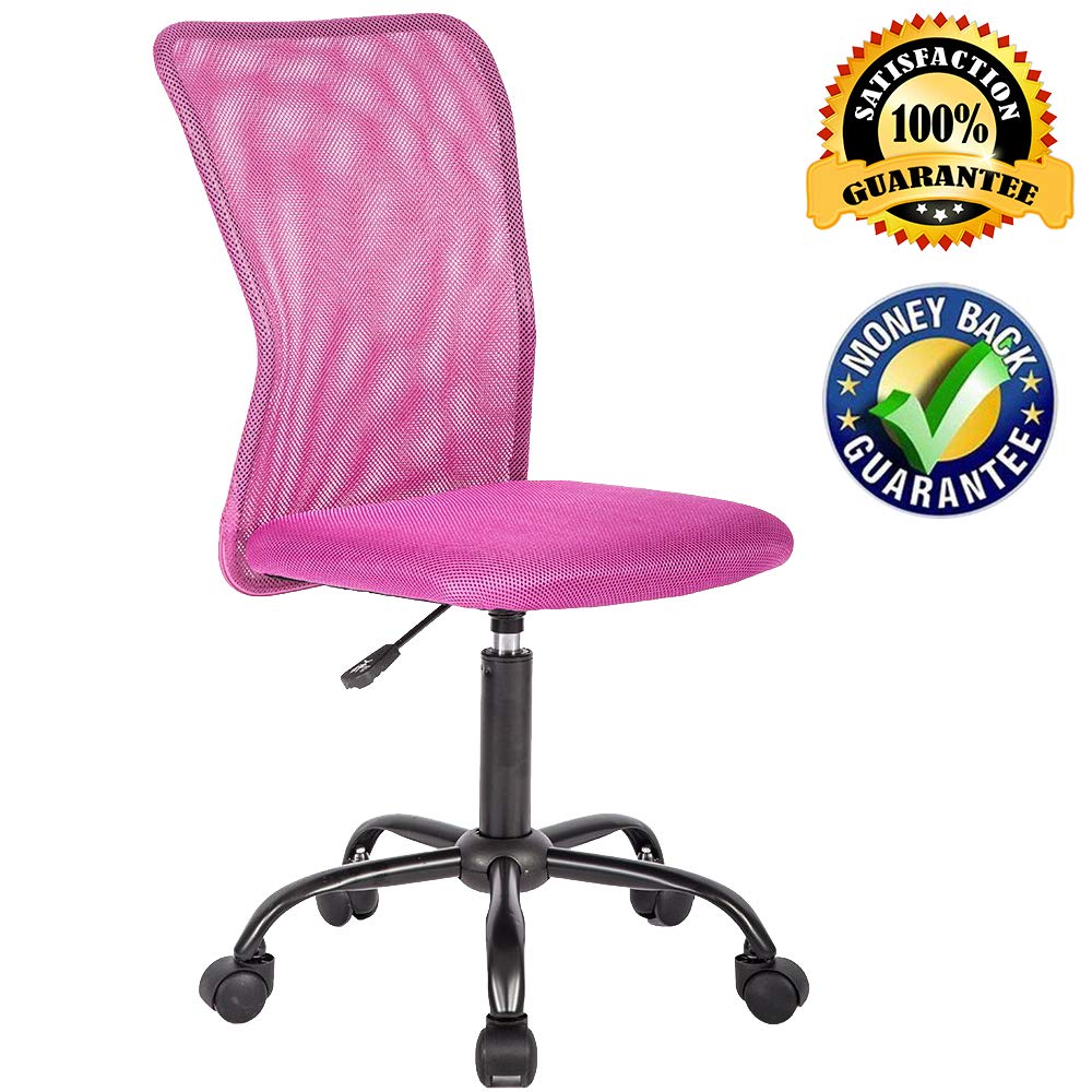 Ergonomic Office Chair with Mesh Back - Adjustable Swivel Rolling Desk Chair for Home & Office - Comfortable Computer Task Chair in Pink - Perfect for Workstations, Gaming & Study Spaces