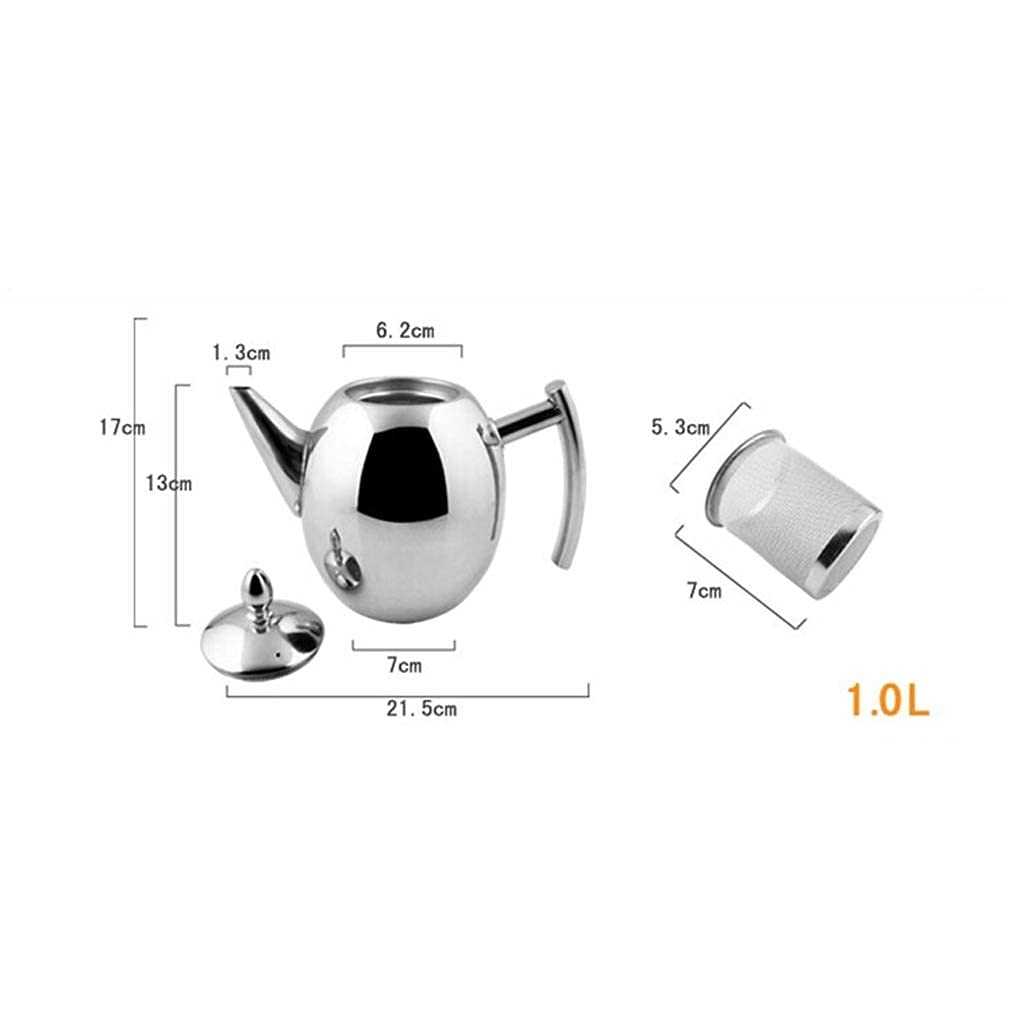 Premium Stainless Steel Tea Pot with Removable Infuser - Perfect for Loose Leaf Tea & Tea Bags - Dishwasher Safe & Heat Resistant - Ideal for Home, Office & Gift Giving