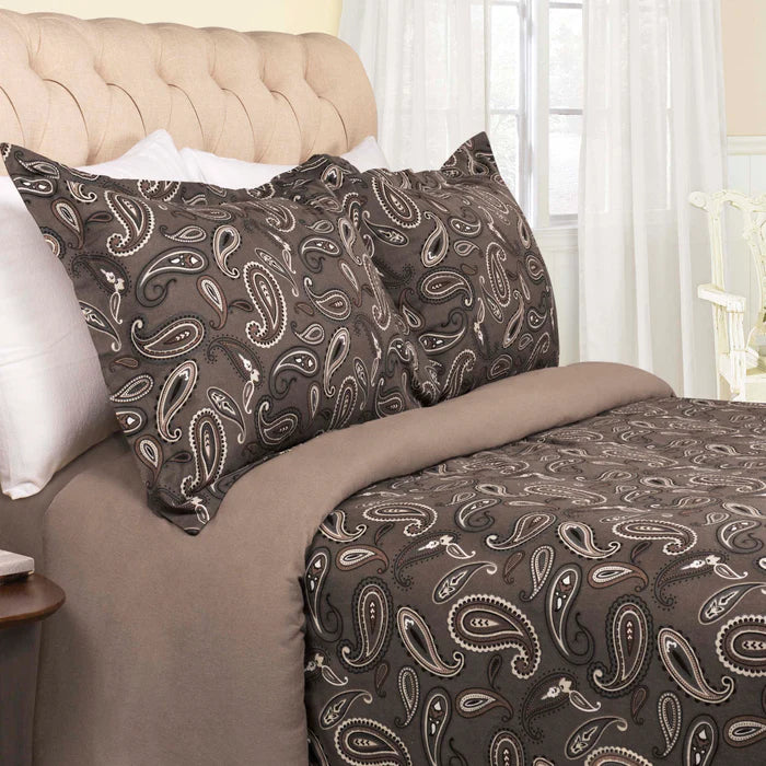 Reversible Flannel Trellis Duvet Cover Set with Pillow Shams - Soft Cozy Bedding for Winter - Perfect for Cold Weather & Holiday Home Decor