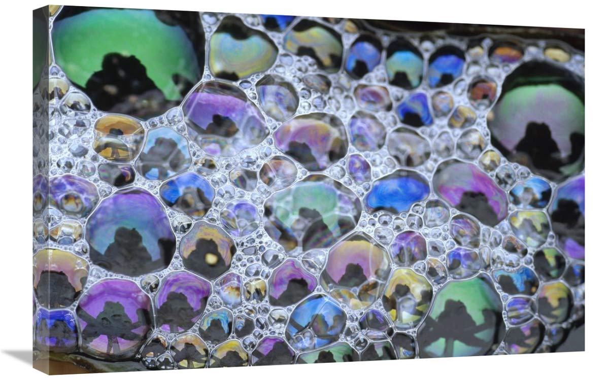 Vibrant Rainbow-Colored Bubbles Canvas Wall Art - 30x20 Inches California-Inspired Home Decor for Living Room, Bedroom & Office