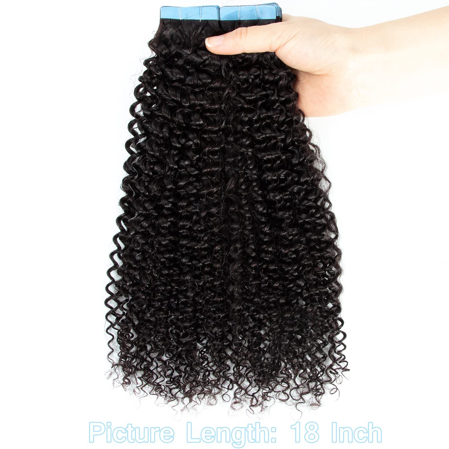 Premium 40-Piece Kinky Curly Tape-In Hair Extensions for Black Women | 100% Human Hair | Seamless & Invisible Tape | Semi-Permanent Natural Hair Extensions for Daily Wear, Parties & Special Occasions