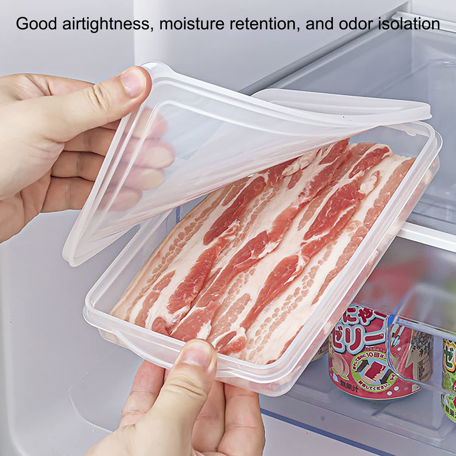 2-Pack Plastic Food Storage Containers with Lids - Bacon Keeper, Deli Meat & Cheese Saver for Refrigerators | Meal Prep, Lunch Box & Christmas Cookie Holder | Airtight Freshness for Cold Cuts & Leftovers