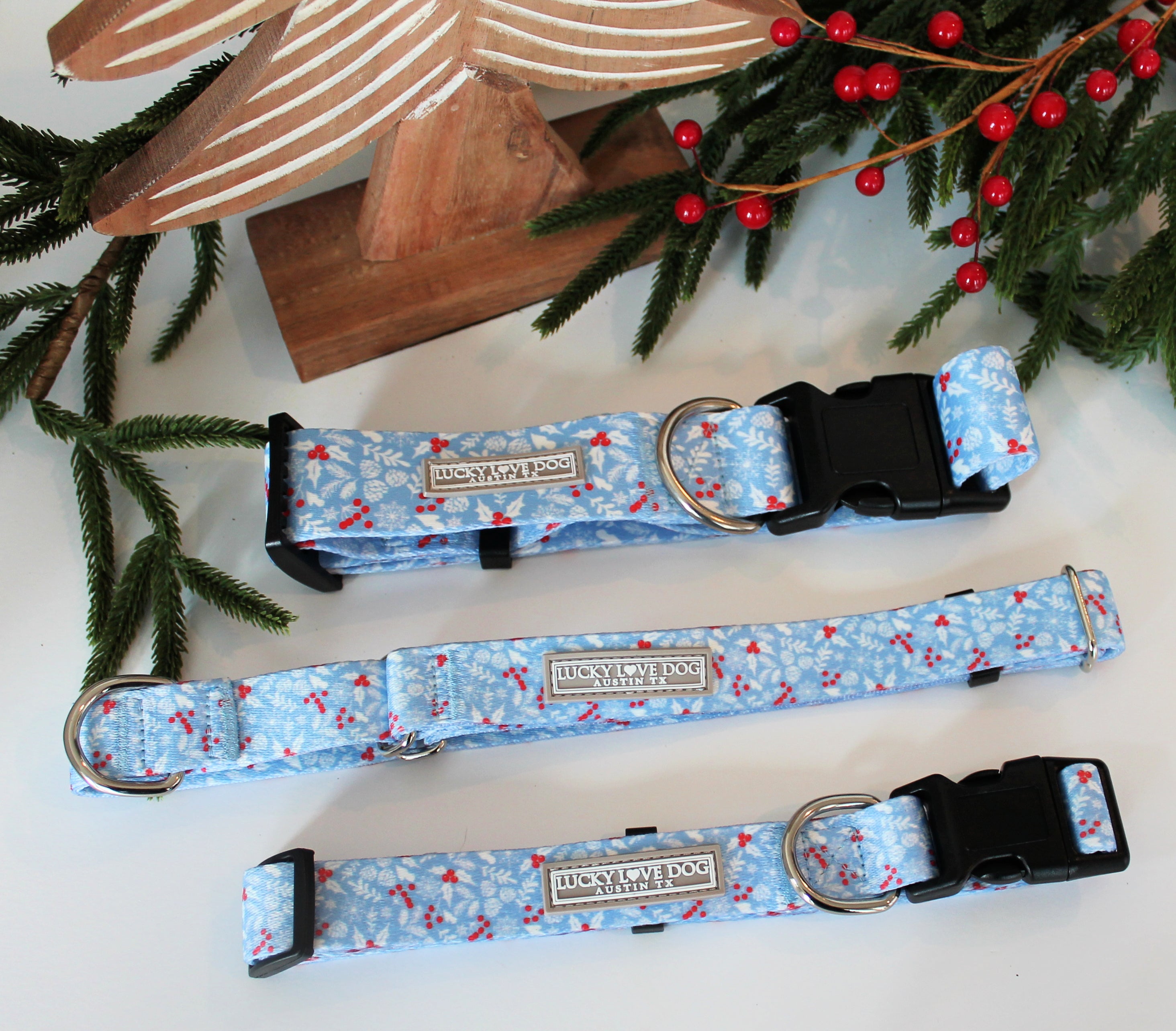 Winter Blue Martingale Dog Collar - Wholesale Bulk Pack for Small & Medium Dogs - Perfect for Training, Walking, and Outdoor Adventures
