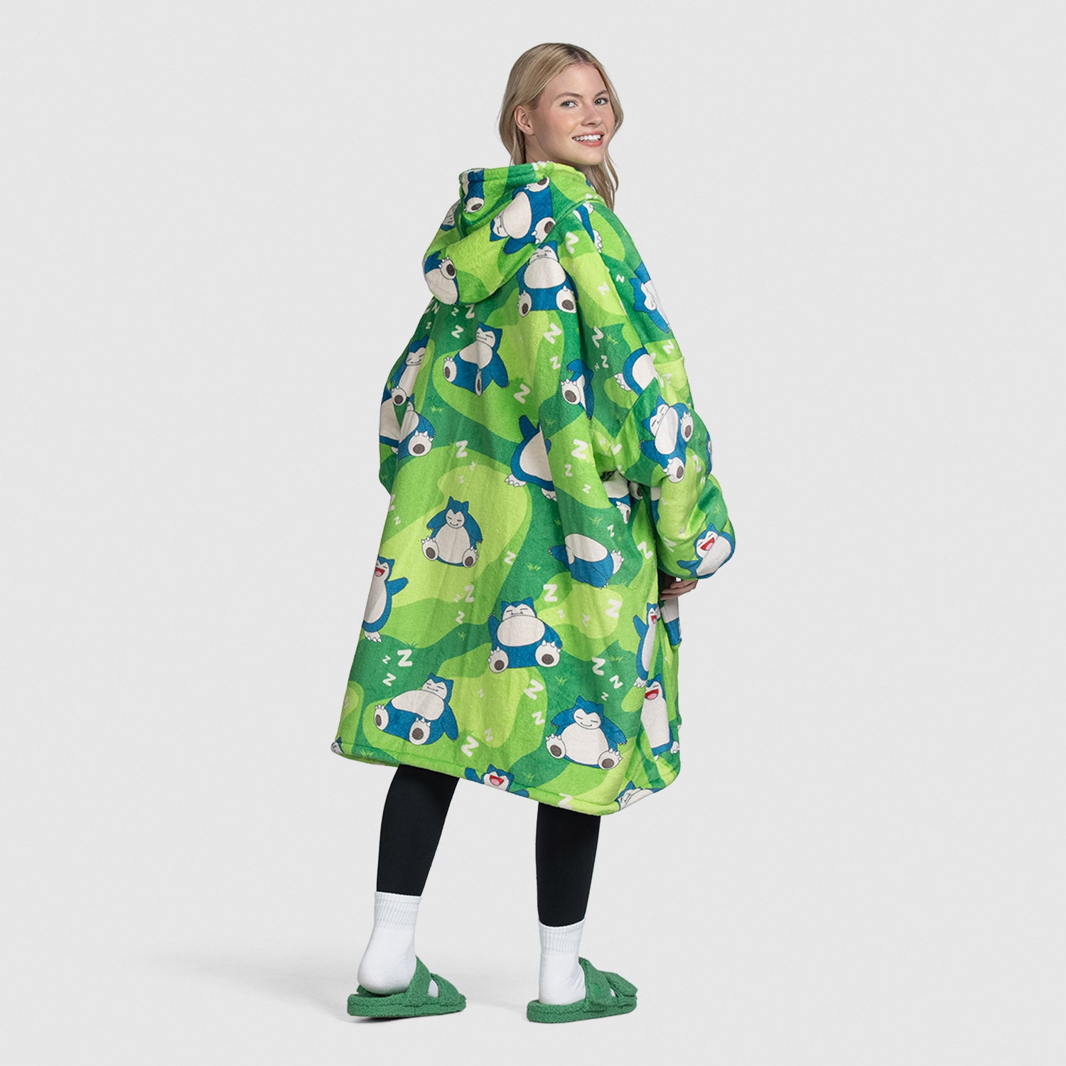 Snorlax Pokemon Oodie - Soft & Cozy Hooded Blanket Sweatshirt for Men & Women - Perfect for Lounge Wear, Gaming, and Cold Weather Comfort