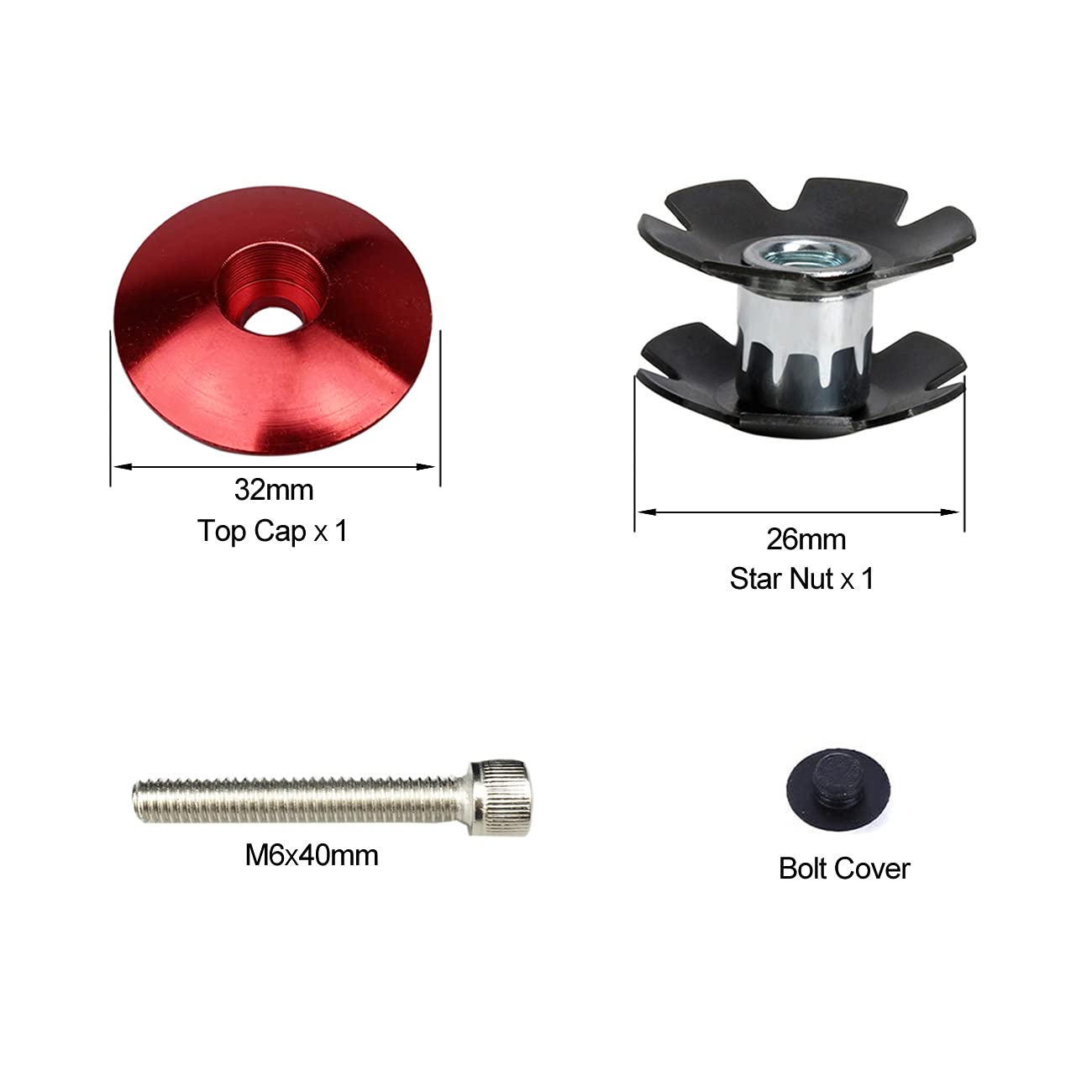 Premium PLATT Bike Headset Top Cap - Durable Aluminum Alloy Headset Star Nut Stem Cap for 1-1/8