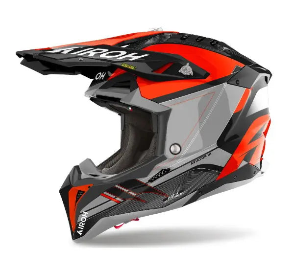 Airoh Aviator 3 Saber Gloss Orange Motorcycle Helmet - DOT & ECE Certified for Street & Racing - Lightweight & Ventilated for Comfort - Perfect for Urban Commuting & Track Days