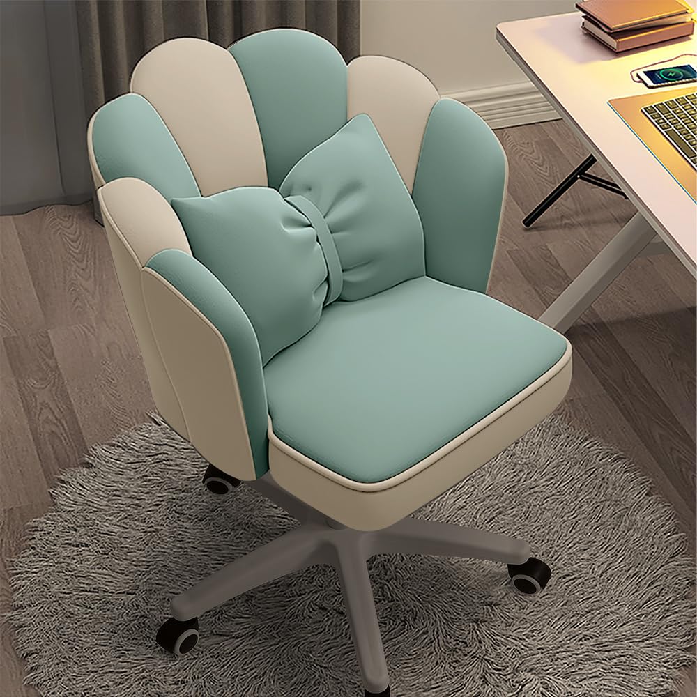 Modern Velvet Mid-Back Butterfly Office Chair - Adjustable Swivel Computer Desk Chair with Tufted Upholstery for Home Office, Gaming & Vanity Makeup Station