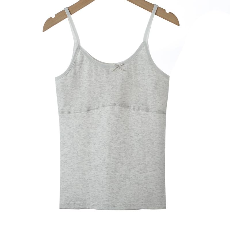 **Girls' Cotton Camisole with Built-in Bra - Soft Training Undershirt for Teens - Perfect for School, Layering & Everyday Comfort**