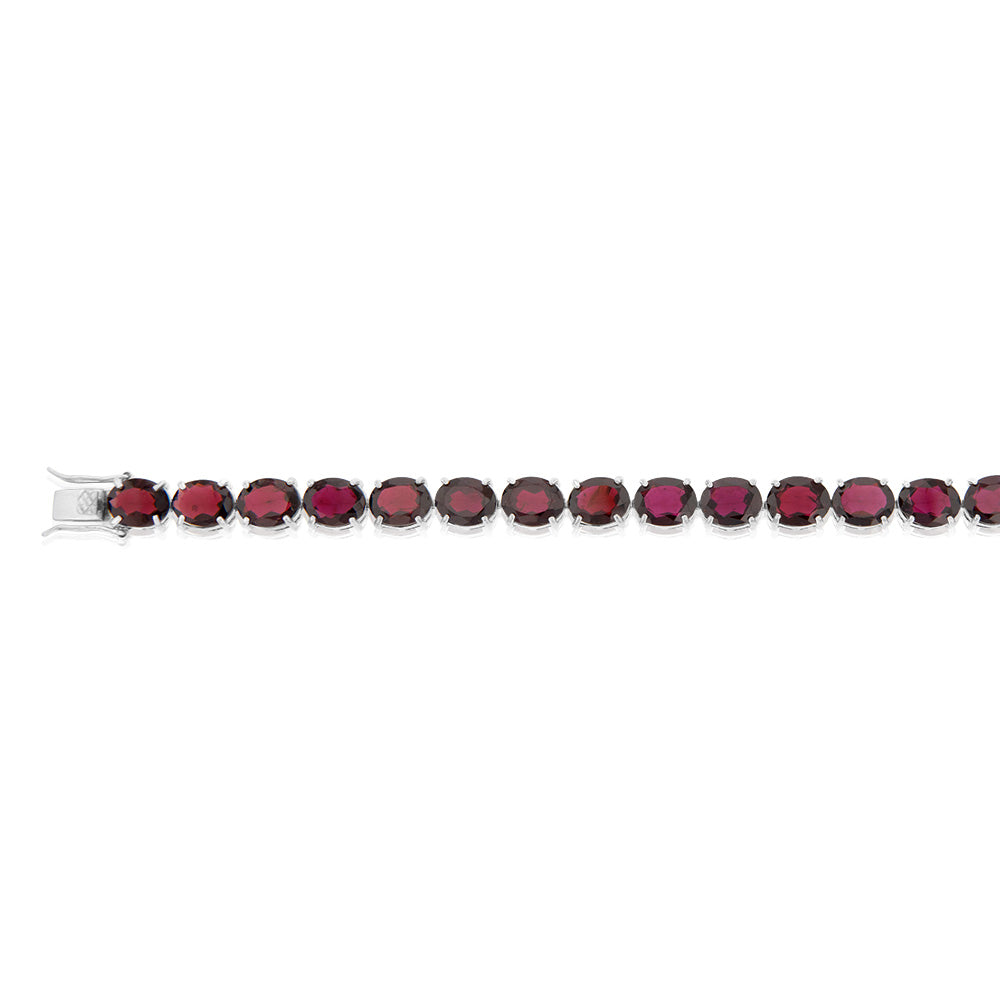 45 Carat Garnet Tennis Bracelet Sterling Silver - Elegant Jewelry for Women, Perfect for Weddings, Parties & Special Occasions