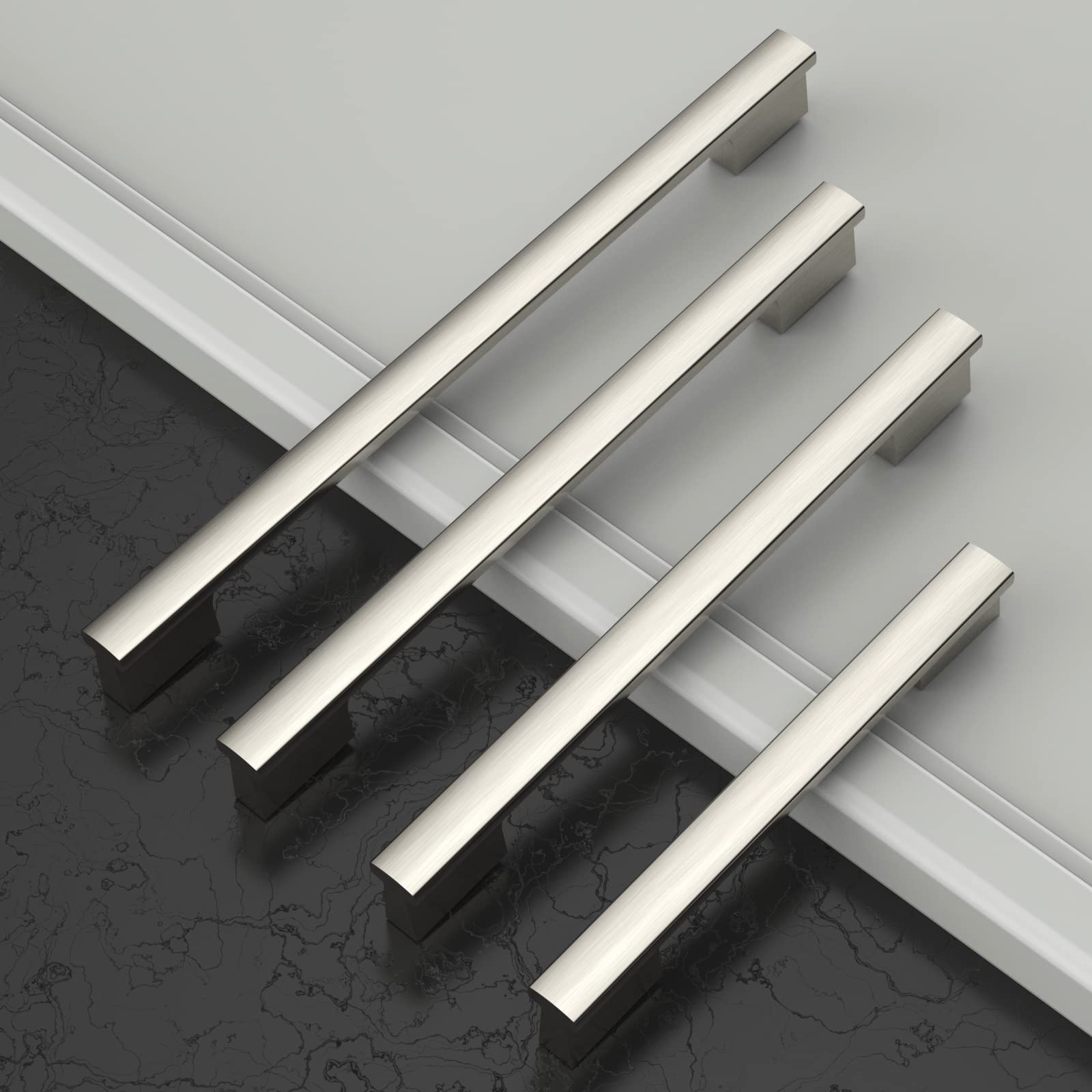 Asidrama 20 Pack 3 Inch (76mm) Brushed Satin Nickel Cabinet Handles - Modern Kitchen & Bathroom Drawer Pulls for Cabinets, Cupboards, Dressers & Furniture Hardware (Easy Installation, Durable Finish)