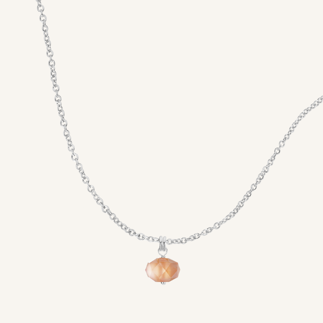 Opulent Orange Moonstone Necklace - Stone of Hope & Healing Crystal Jewelry for Women - Perfect for Meditation, Spiritual Healing & Boho Fashion