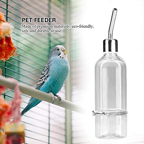 Automatic Hanging No-Drip Pet Water Bottle - Stainless Steel Water Dispenser for Cats, Dogs, Rabbits, Parrots & Hamsters - Large Size - Perfect for Cages, Kennels and Outdoor Use