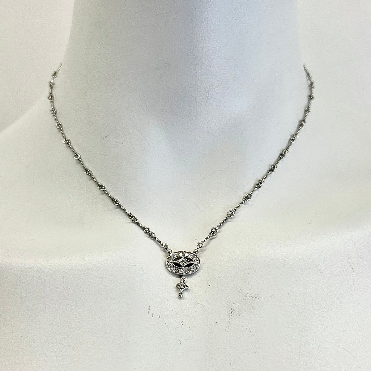 18K White Gold Diamond Pendant Necklace for Women - Elegant Varna Design Jewelry Gift for Anniversary, Valentine's Day & Special Occasions