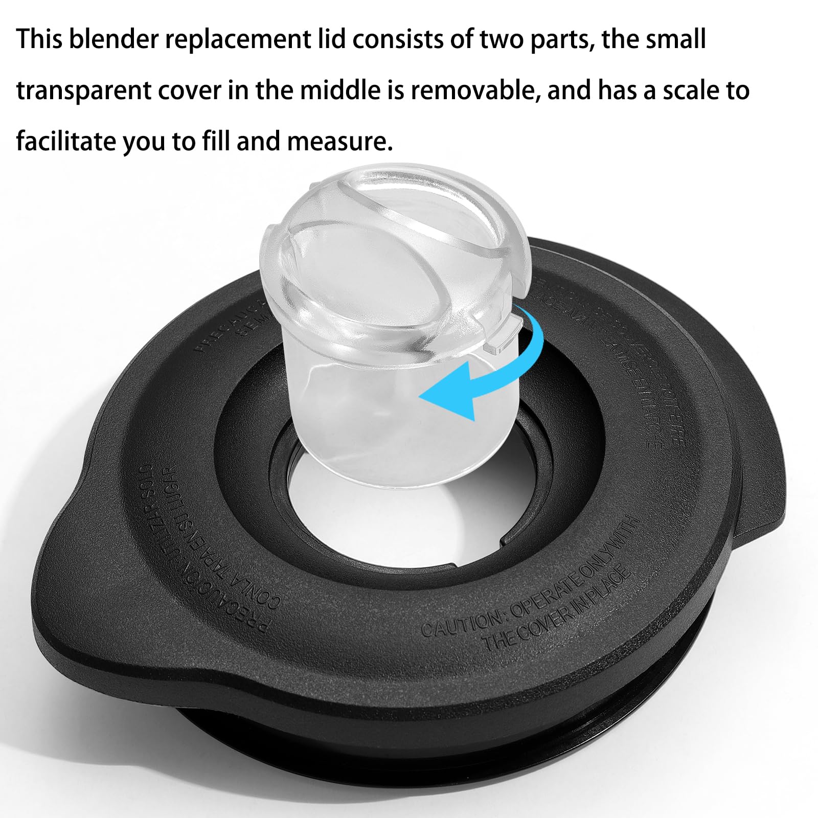 6-Cup Blender Lid Cover Replacement for Os-ter Blender Jar 124461-000-000 & 178891-000-000 - Compatible with Os-ter Pro 1200 Blenders - Perfect for Smoothies, Shakes, and Food Prep