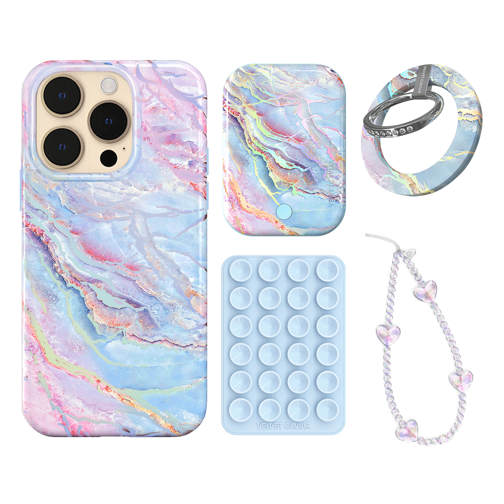 Holo Moonstone iPhone Case with Grip - Stylish & Protective Phone Cover for iPhone 13/14/15 - Perfect for Everyday Use, Travel & Outdoor Activities