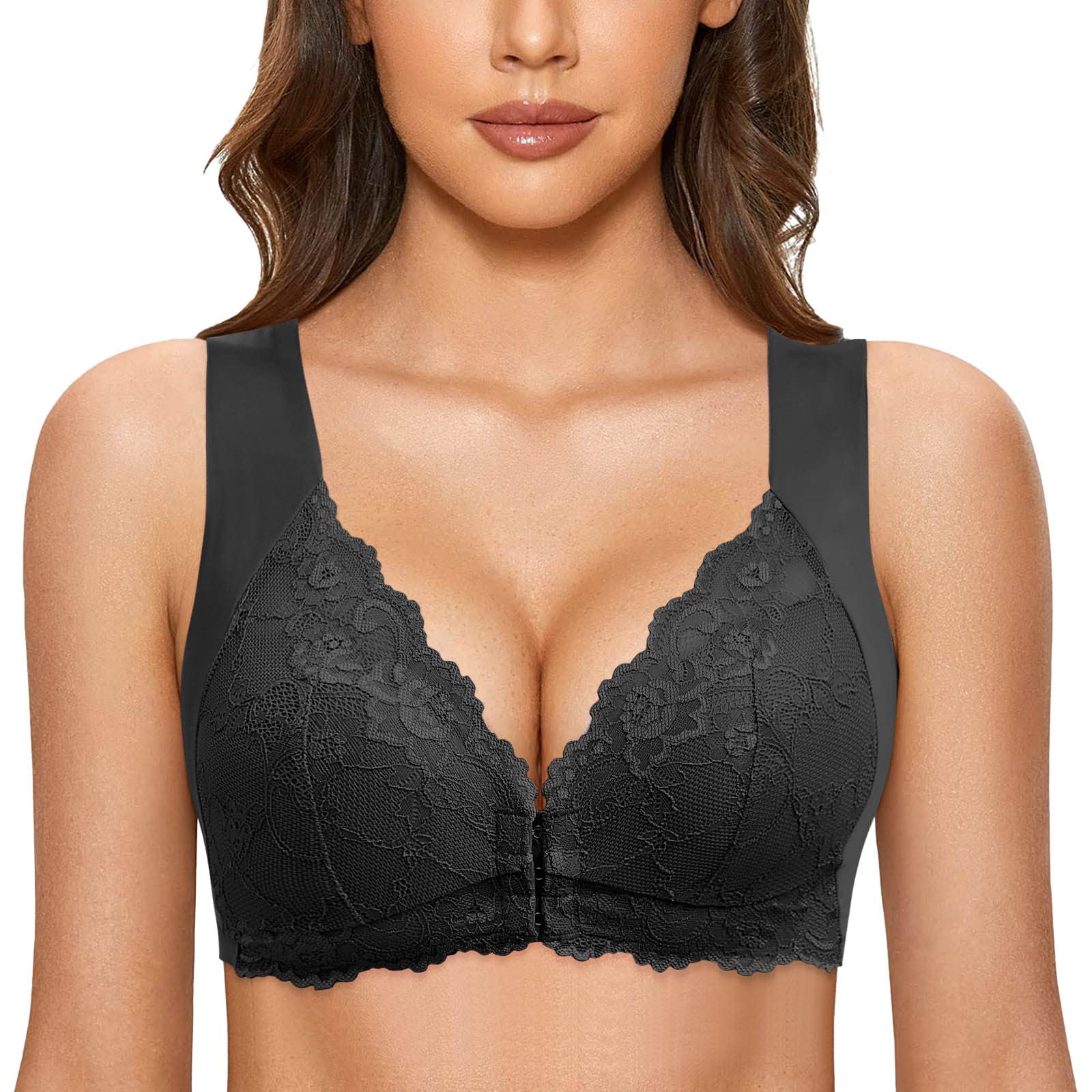 Front Closure Push Up Sports Bras for Women - Comfortable Stretchy Wireless Bras - Perfect for Yoga, Gym, Running & Everyday Wear