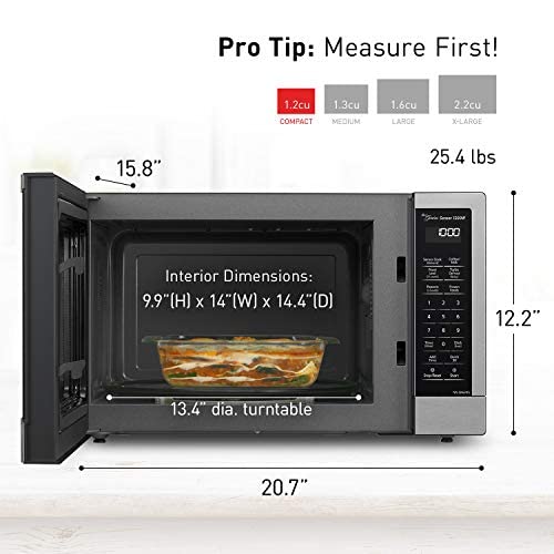 Panasonic NN-SN67K 1.2 cu.ft Stainless Steel Countertop Microwave Oven - Perfect for Small Kitchens, Dorms & Office Break Rooms