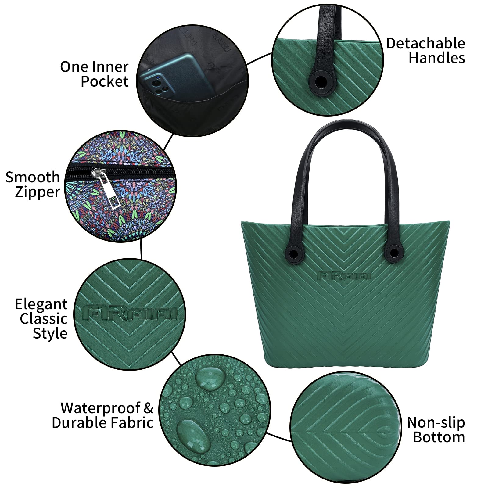 Women's EVA Beach Tote - Lightweight Waterproof Travel Bag for Swimming & Vacation