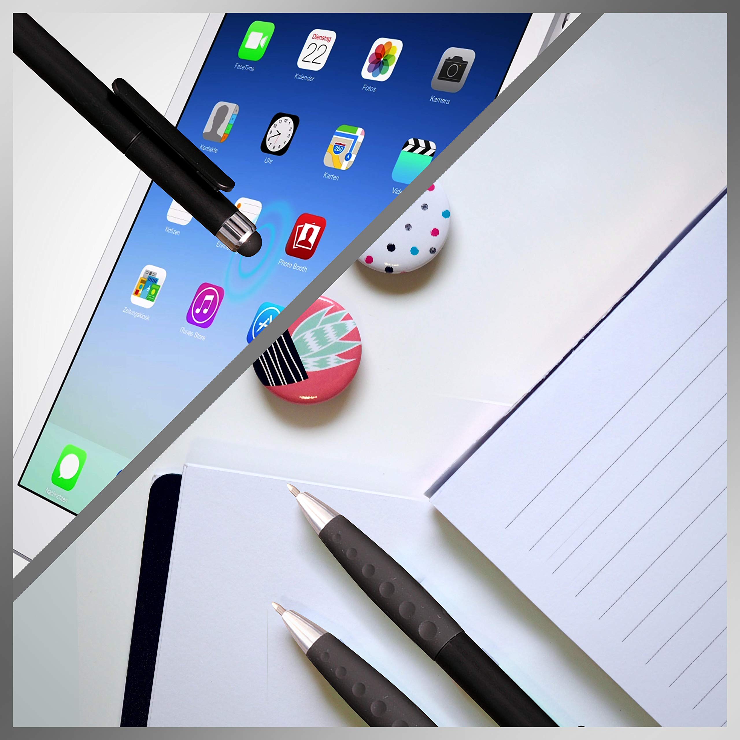 10-Pack Twist Plastic Stylus Pens with Ballpoint Tip & Rubber Grip - Black - Perfect for Touchscreens, Tablets, Smartphones & Digital Signatures