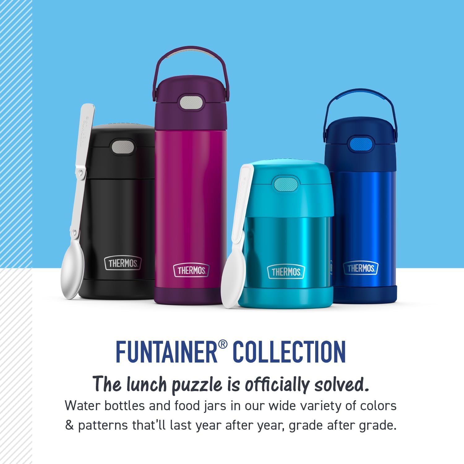 Thermos Funtainer 14oz Stainless Steel Vacuum Insulated Water Bottle with Heart Design - Leak Proof Kids Drinkware for School, Sports & Outdoor Activities