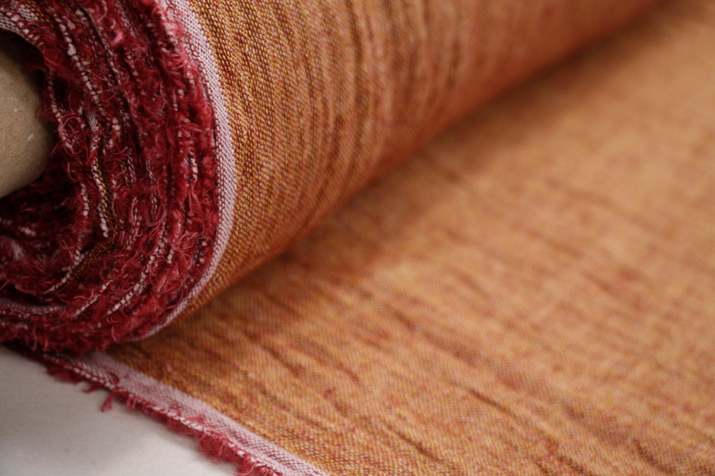 Stylish Burnt Orange Crinkle Linen Fabric - Perfect for Home Decor, DIY Crafts & Fashion Accessories