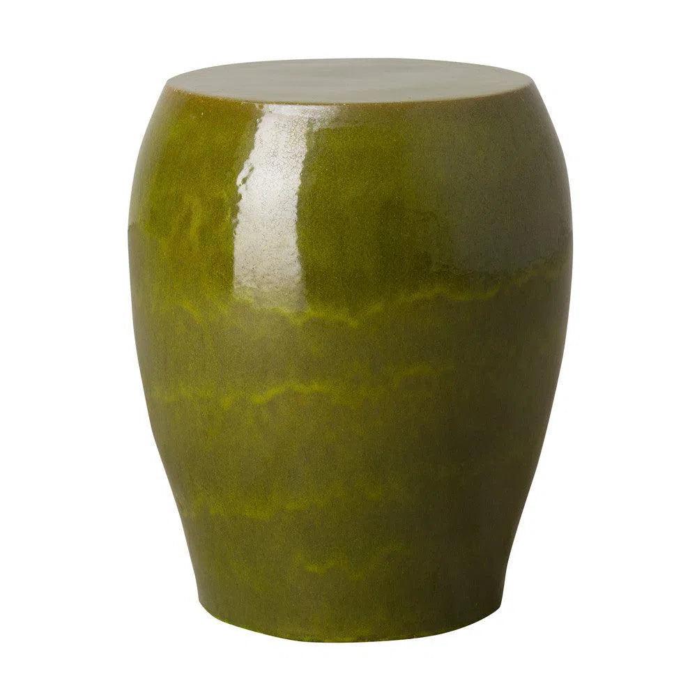 18 Inch Seiji Ceramic Garden Stool - Outdoor Patio Decor, Japanese-Inspired Side Table for Gardens, Porches & Poolside