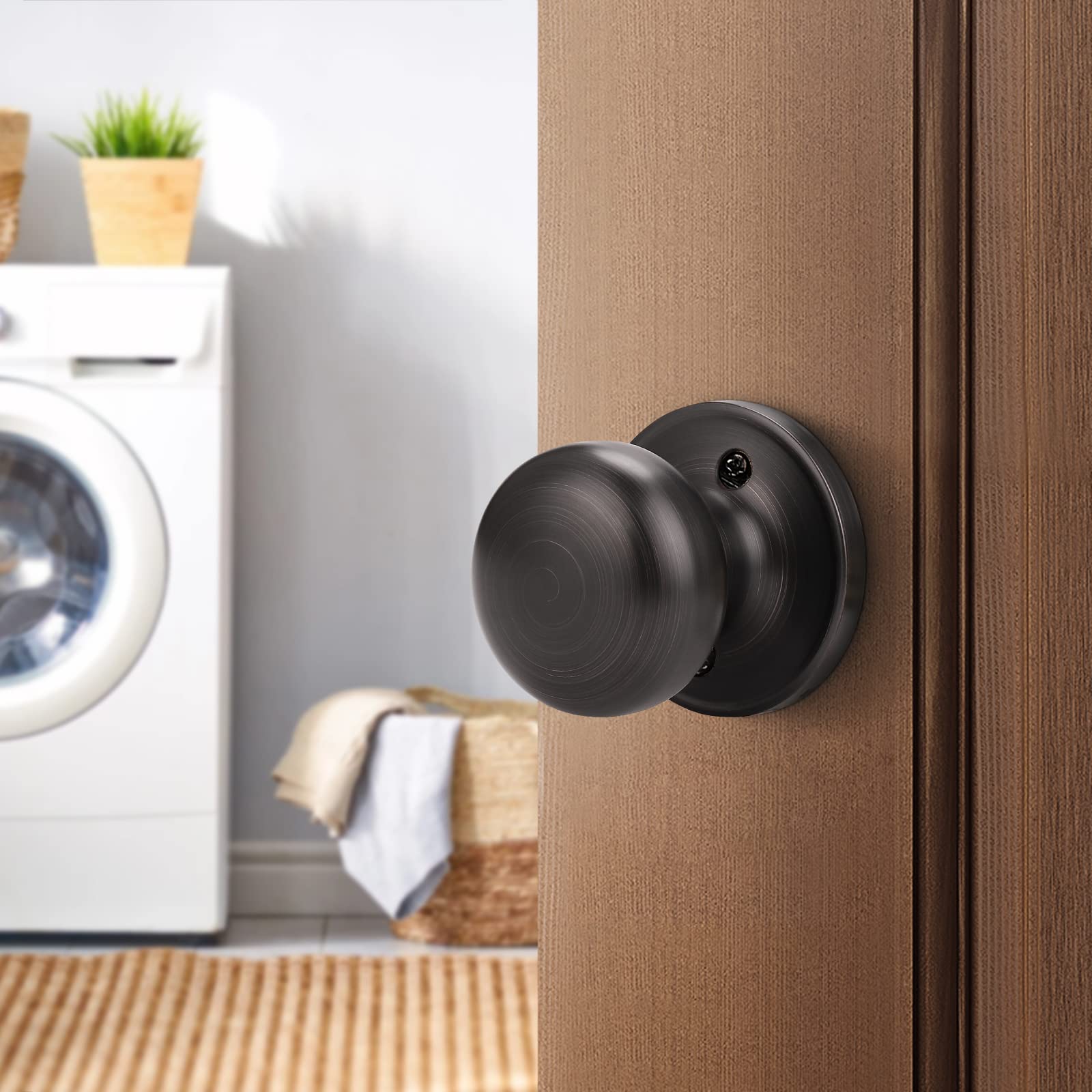 10 Pack Half Dummy Knobs for Closet Doors - Oil Rubbed Bronze Interior Door Knobs, Round Stainless Steel Closet Door Handles for Bedroom, Wardrobe & Cabinet Doors