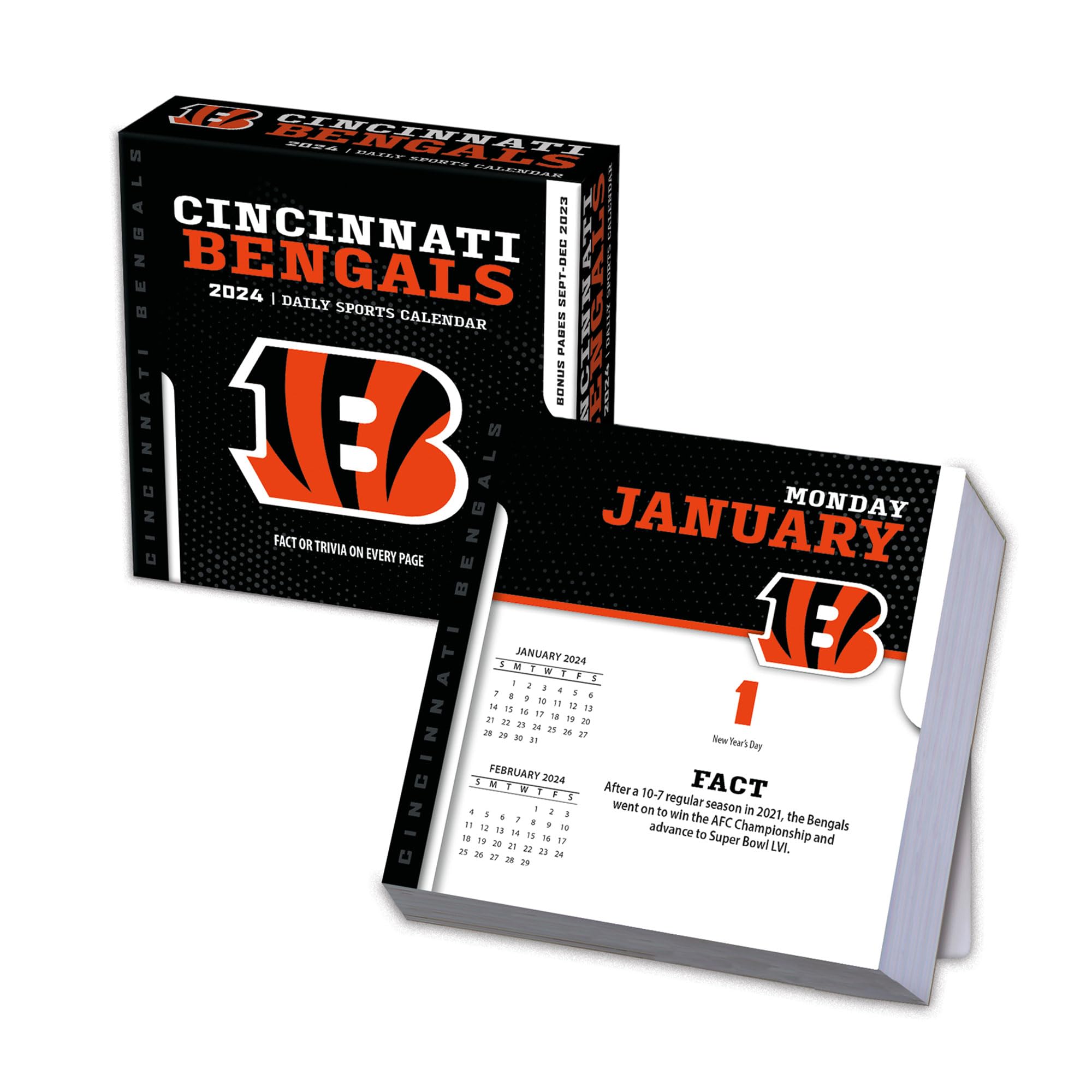 Turner Sports Cincinnati Bengals 2024 Monthly Box Calendar - Official NFL Team Wall Planner - Perfect for Football Fans, Office Decor & Home Organization (24998053034)