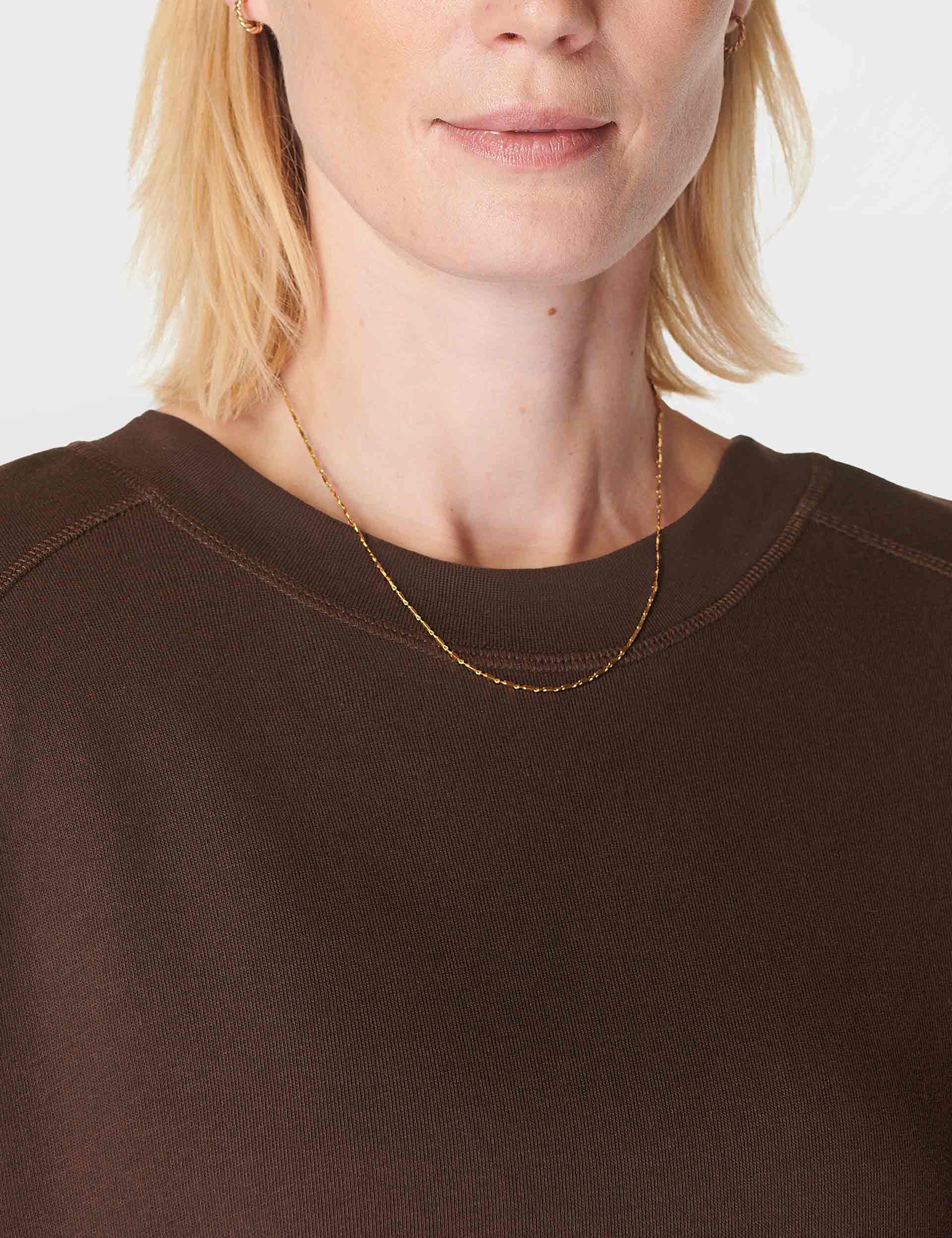 After Class Crop Sweatshirt for Women - Soft Casual Pullover Hoodie in Cacao Brown | Perfect for School, Gym, and Streetwear Fashion